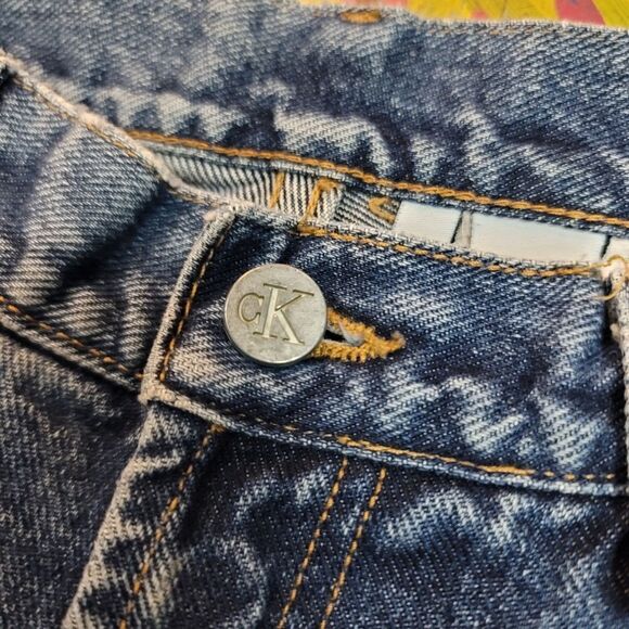 Vintage 90s Calvin Klein blue jeans size 34 - made in USA w button fly - Picture 5 of 12